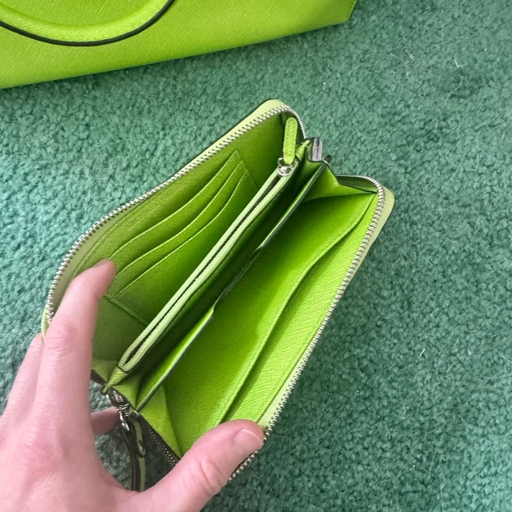 Michael Kors Vibrant Green Satchel and Wallet - Picture 2 of 7